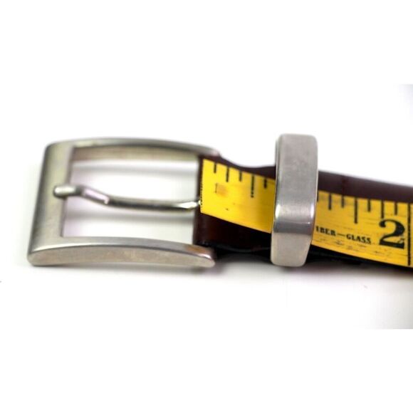 CLASSIC BROWN GENUINE LEATHER 1 1/8"Wd CASUAL DRESS MEN'S BELT Sz 38/95 (R78 - Picture 10 of 13